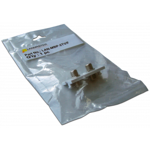 Modular insert with two F adapters for LAN-MB box, white